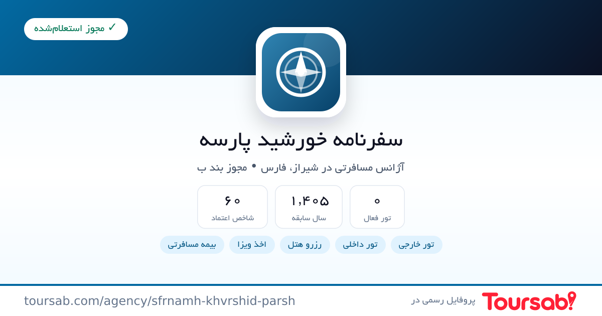 کارت معرفی سفرنامه خورشید پارسه