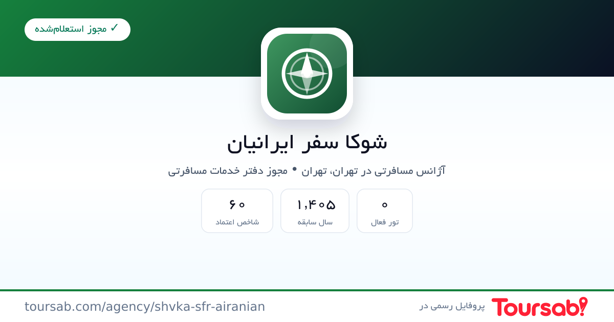 کارت معرفی شوکا سفر ایرانیان