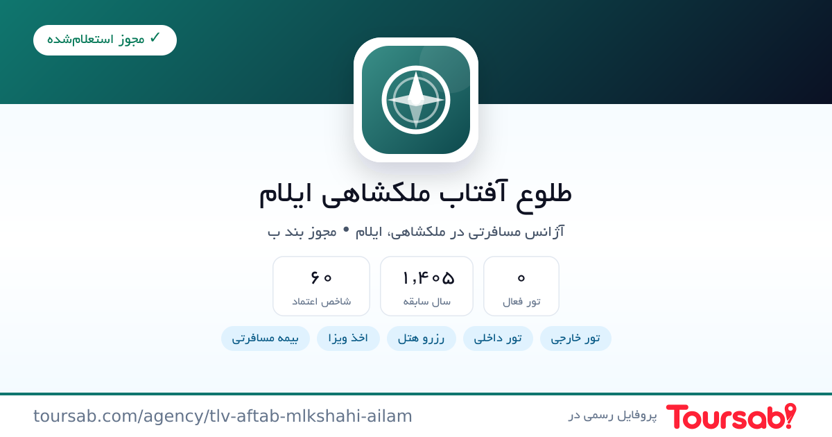 کارت معرفی طلوع آفتاب ملکشاهی ایلام