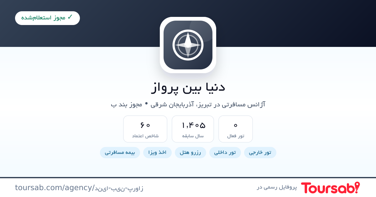 کارت معرفی دنیا بین پرواز